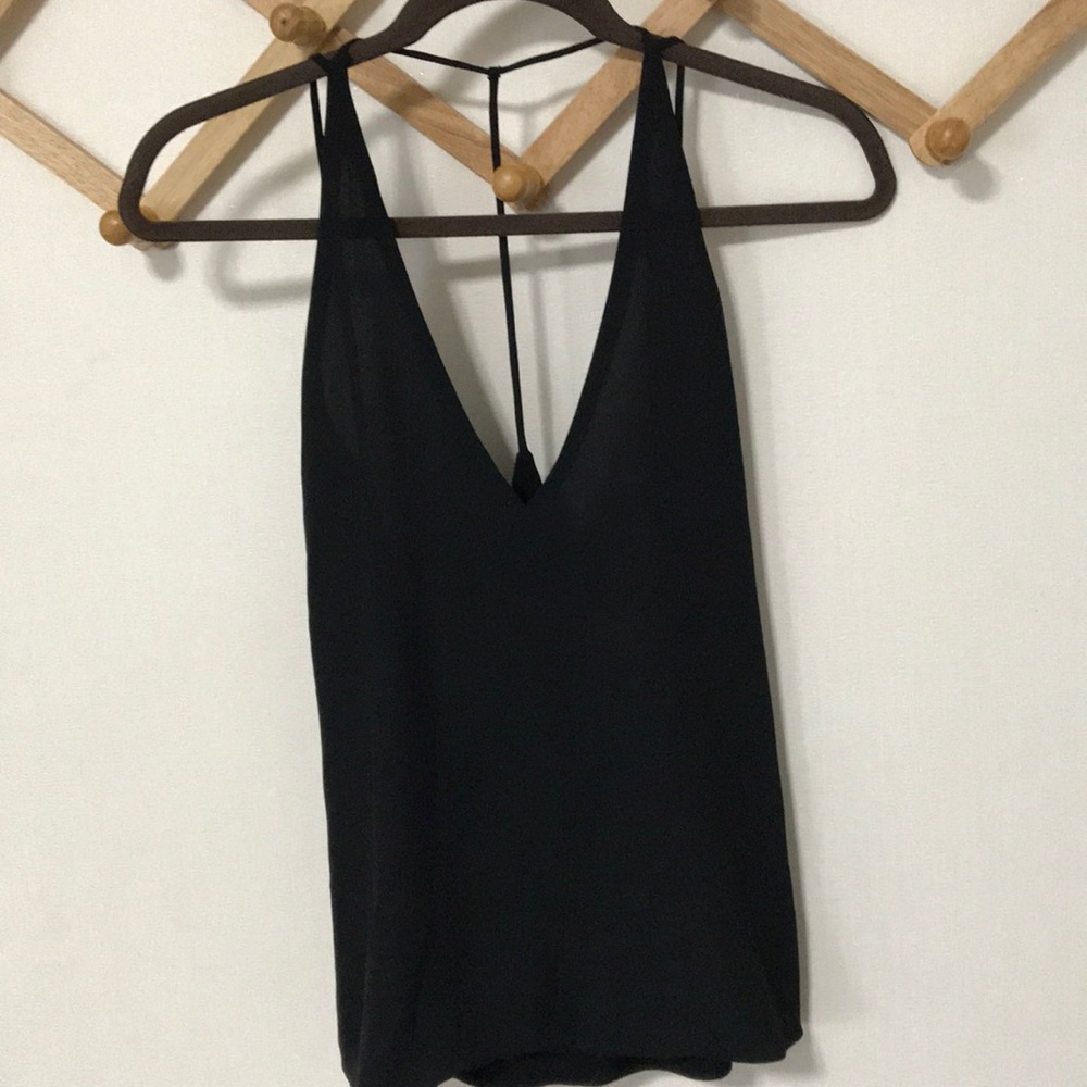 Black open back top